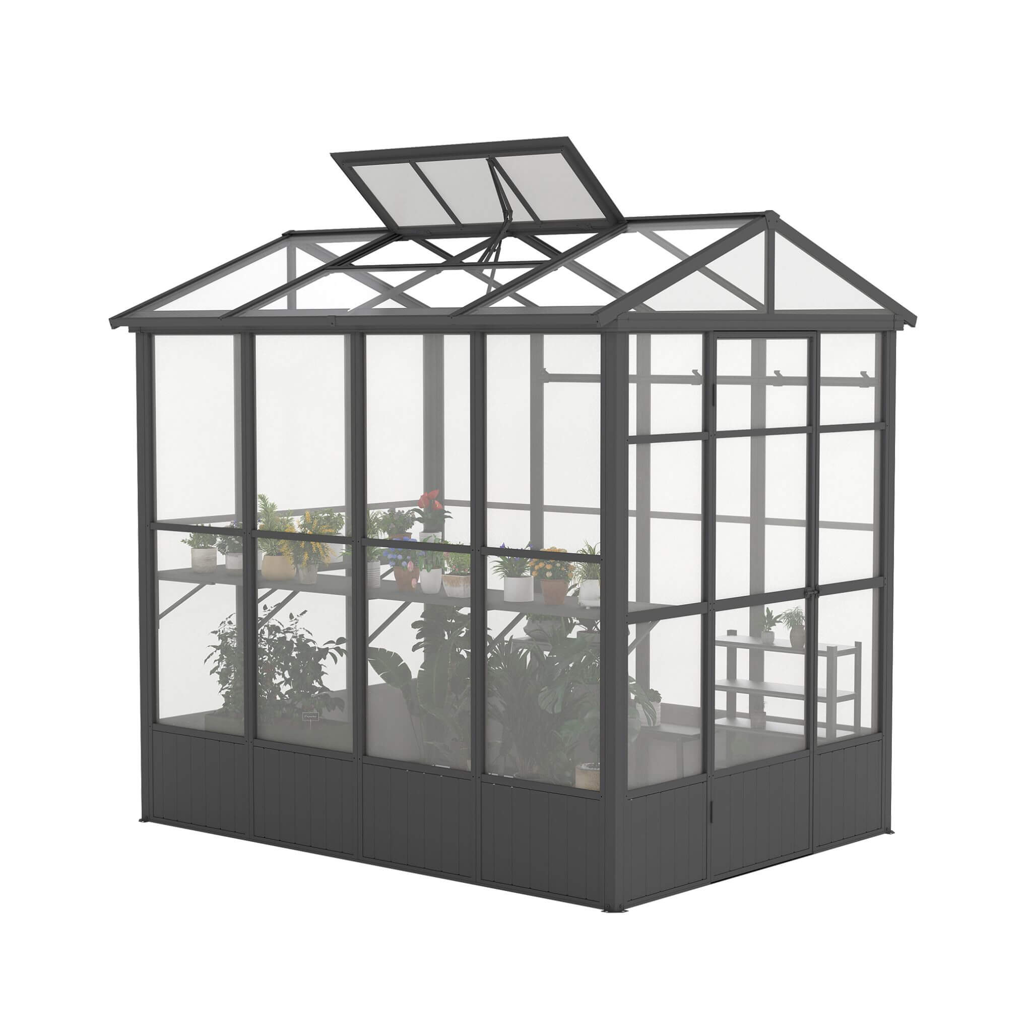 6X8FT Heavy-Duty Outdoor Polycarbonate Greenhouse With Fully Automatic Temperature Control Vent (SAK51892)