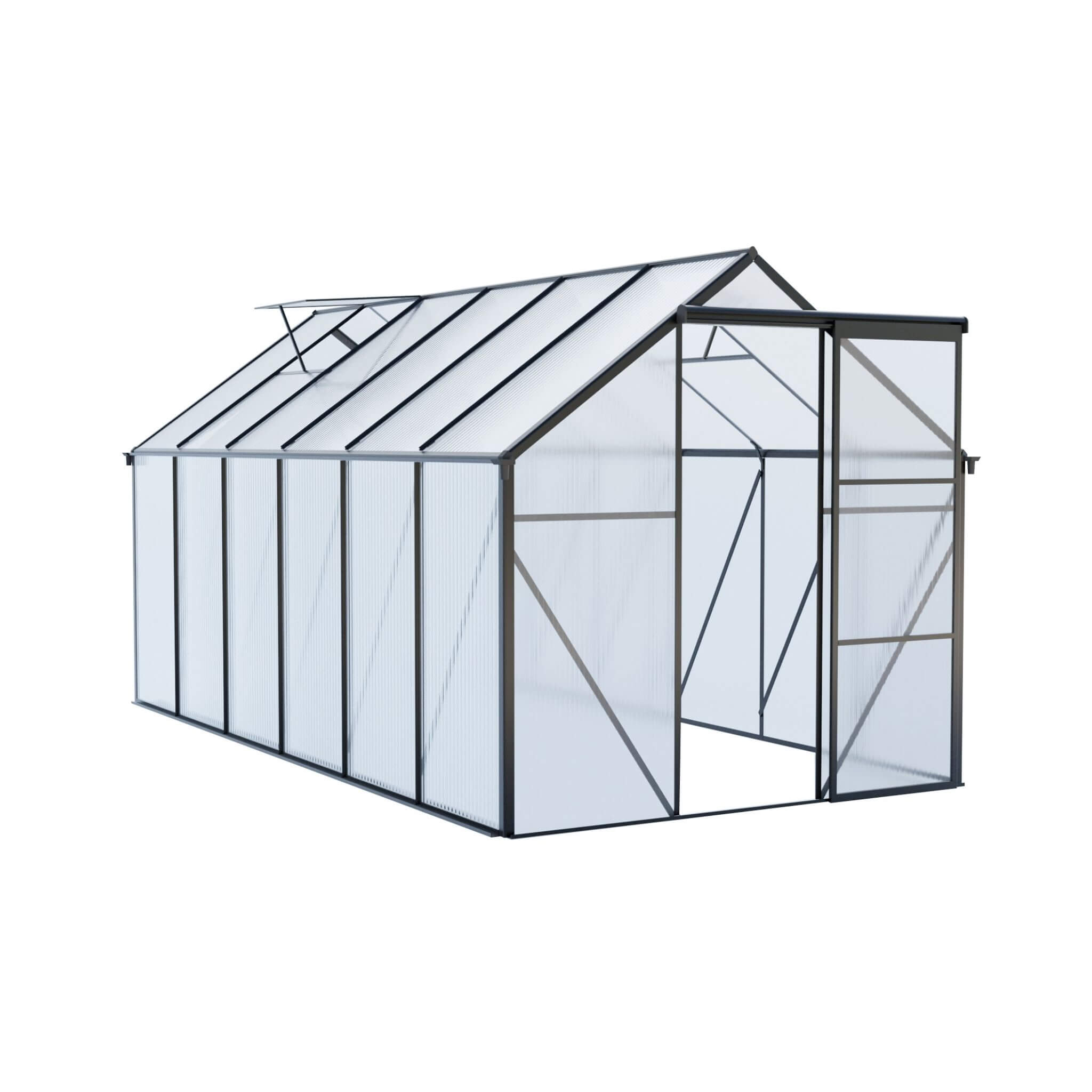 6X12 FT Alora Heavy-Duty Black Polycarbonate Greenhouse With Raised Base And Anchor (SAK92451)