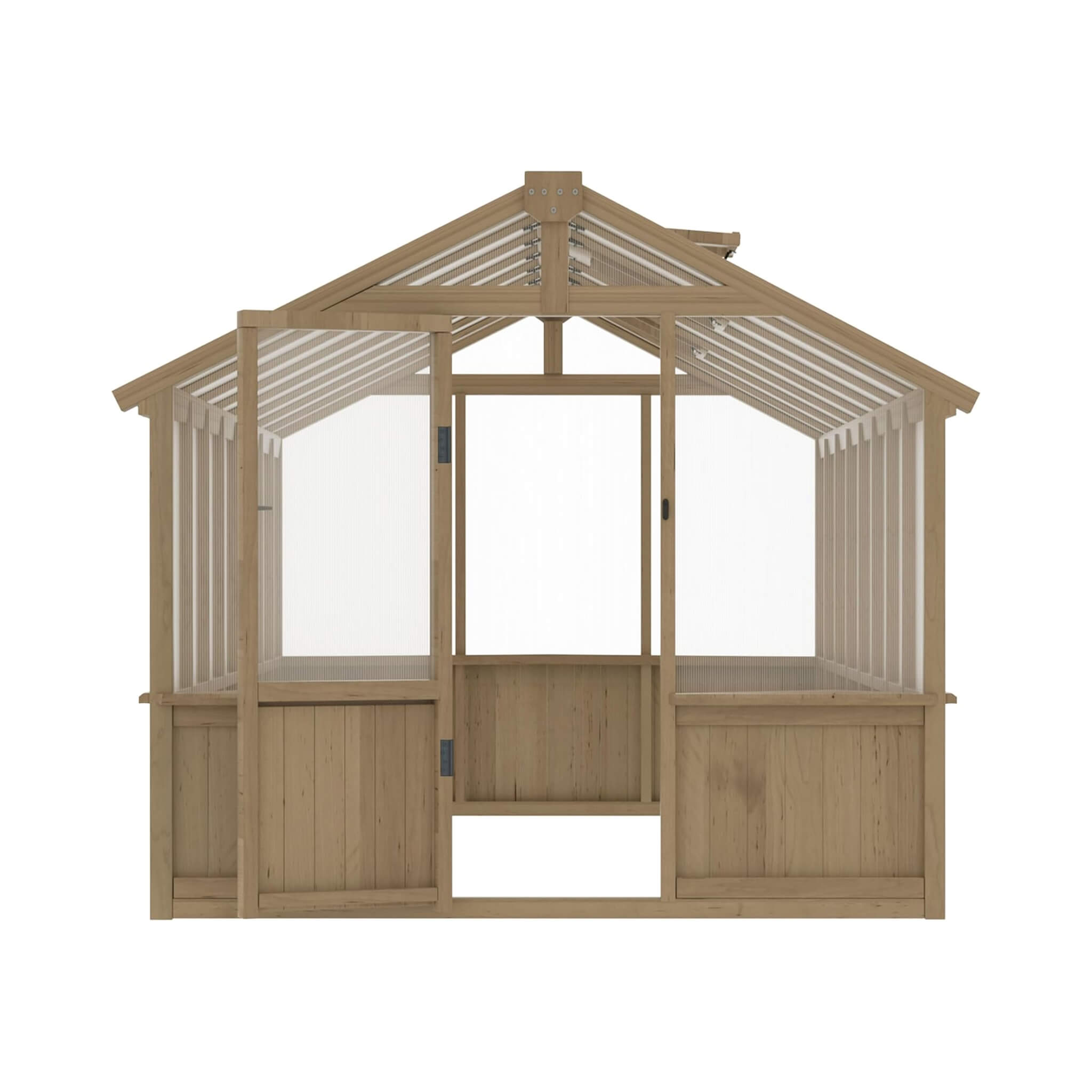 8X16 FT Large Heavy-Duty Outdoor Wooden Greenhouse With 6MM Polycarbonate Panels And Vent Roof (SAK18467)