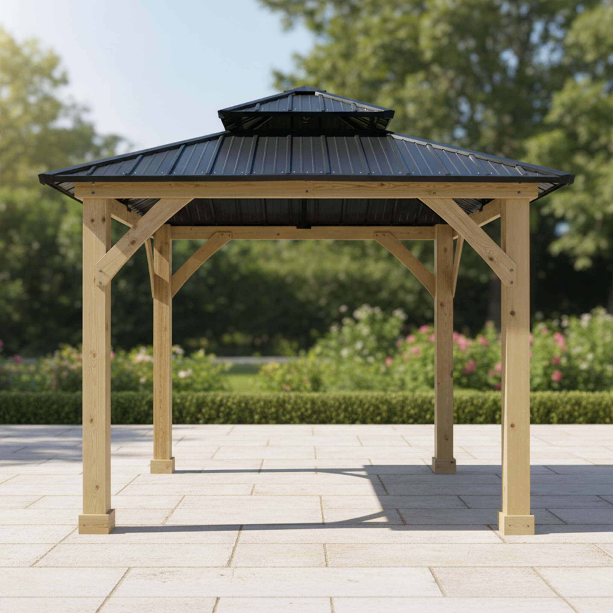 10X10FT Alora Premium Outdoor Patio Hardtop Gazebo W/ Double Steel Roof