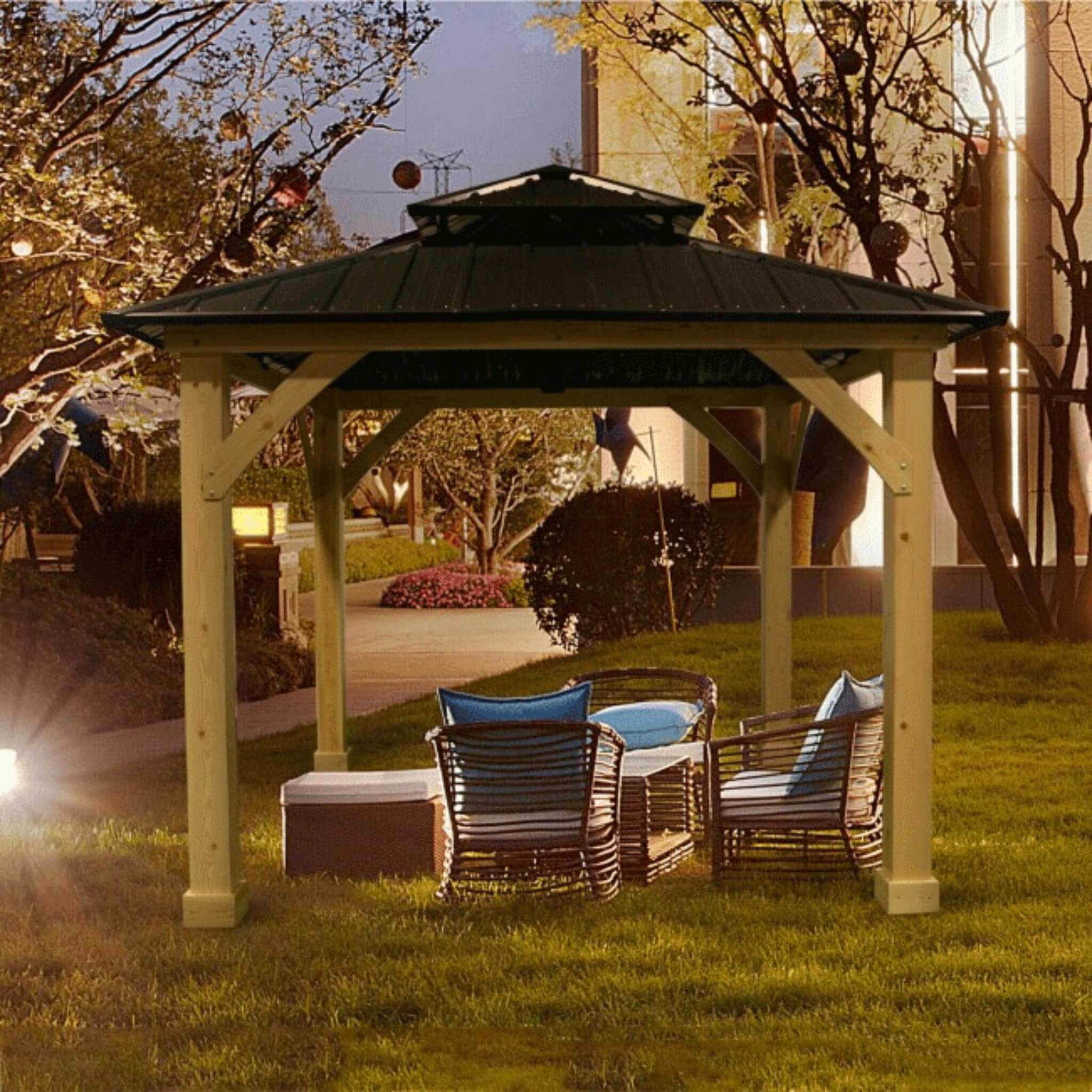 10X10FT Alora Premium Outdoor Patio Hardtop Gazebo W/ Double Steel Roof