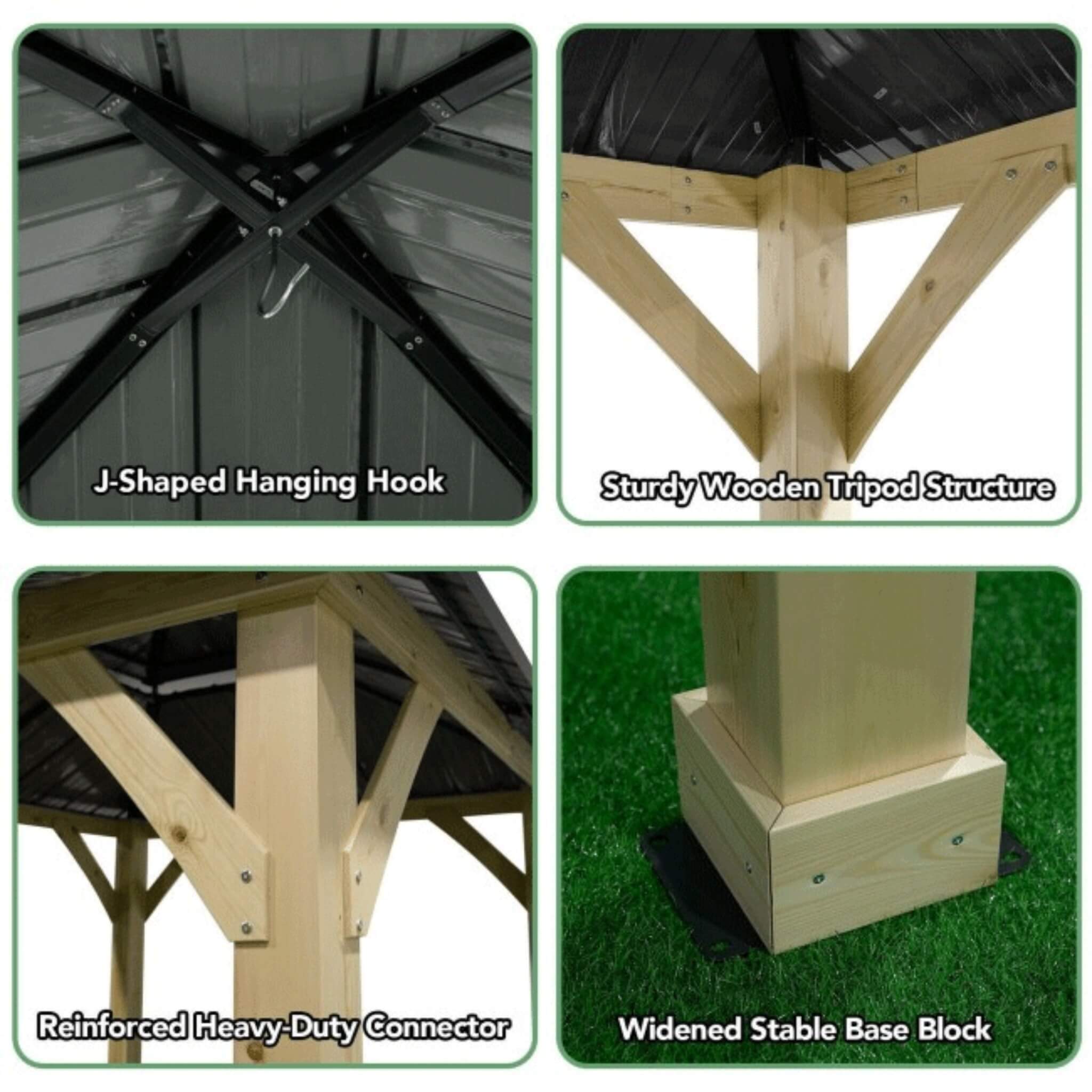 10X10FT Alora Premium Outdoor Patio Hardtop Gazebo W/ Double Steel Roof