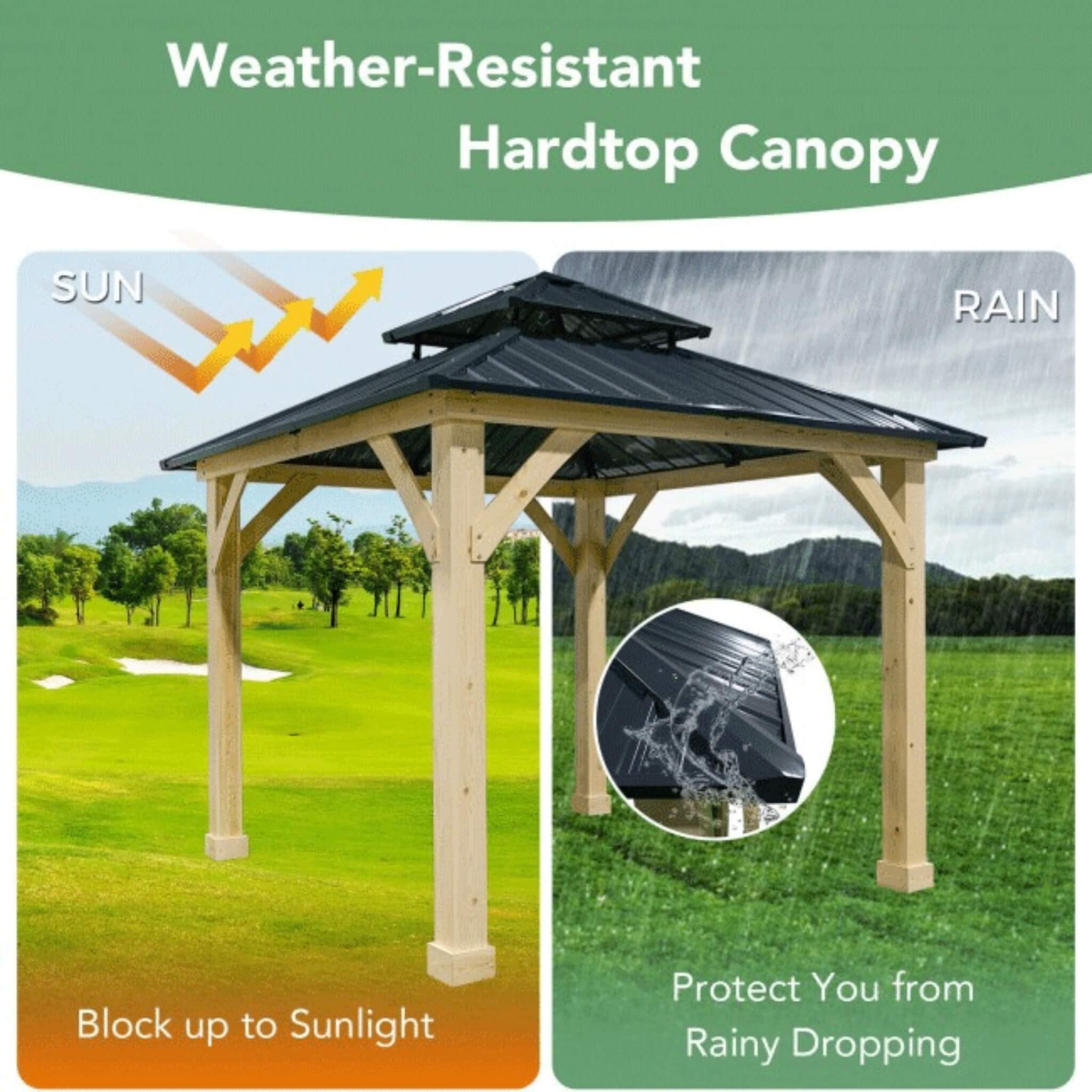 10X10FT Alora Premium Outdoor Patio Hardtop Gazebo W/ Double Steel Roof