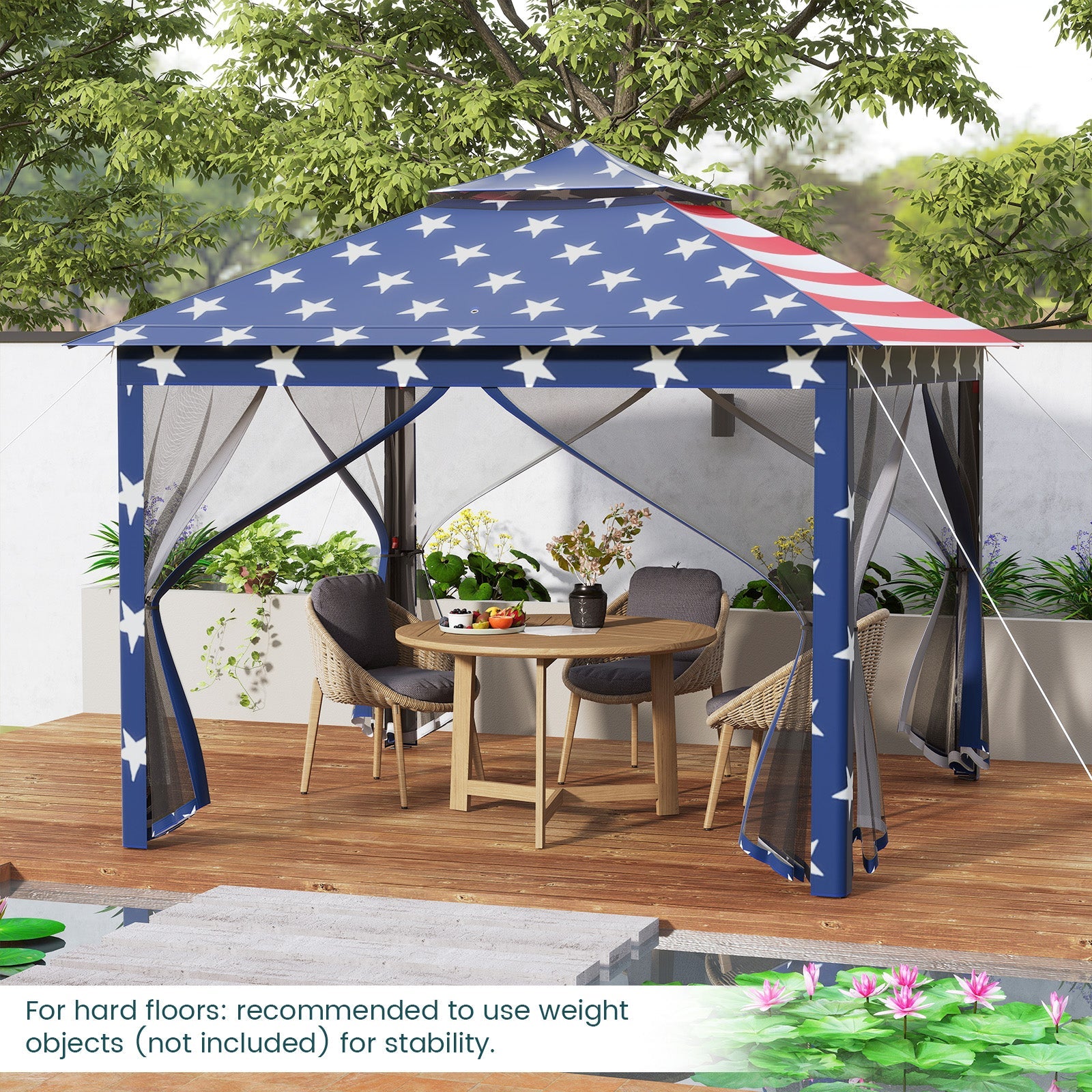 11 x 11 Feet 2-Tier Pop-Up Gazebo Tent Portable Canopy Shelter Carry Bag Mesh