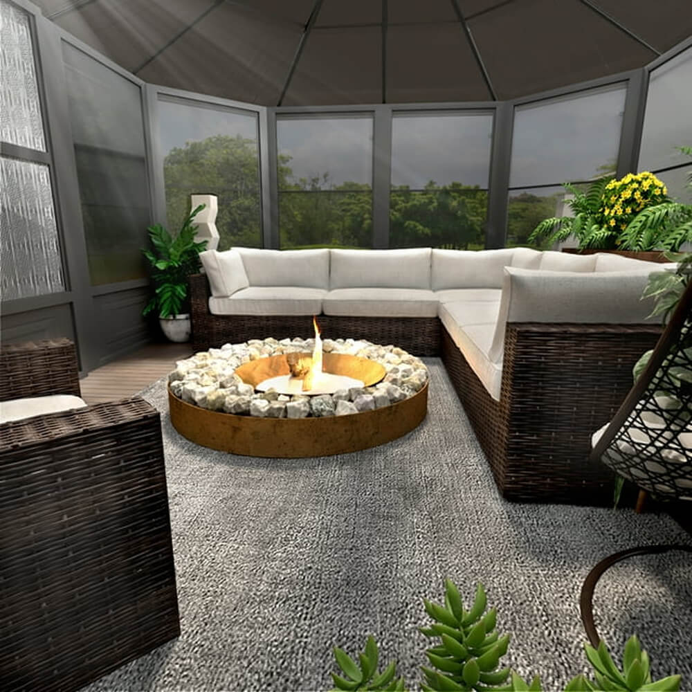 12x15FT Alora Extra Large Premium Outdoor All-Season Polycarbonate Hardtop Solarium Sunroom With Sliding Doors (SAK69584)