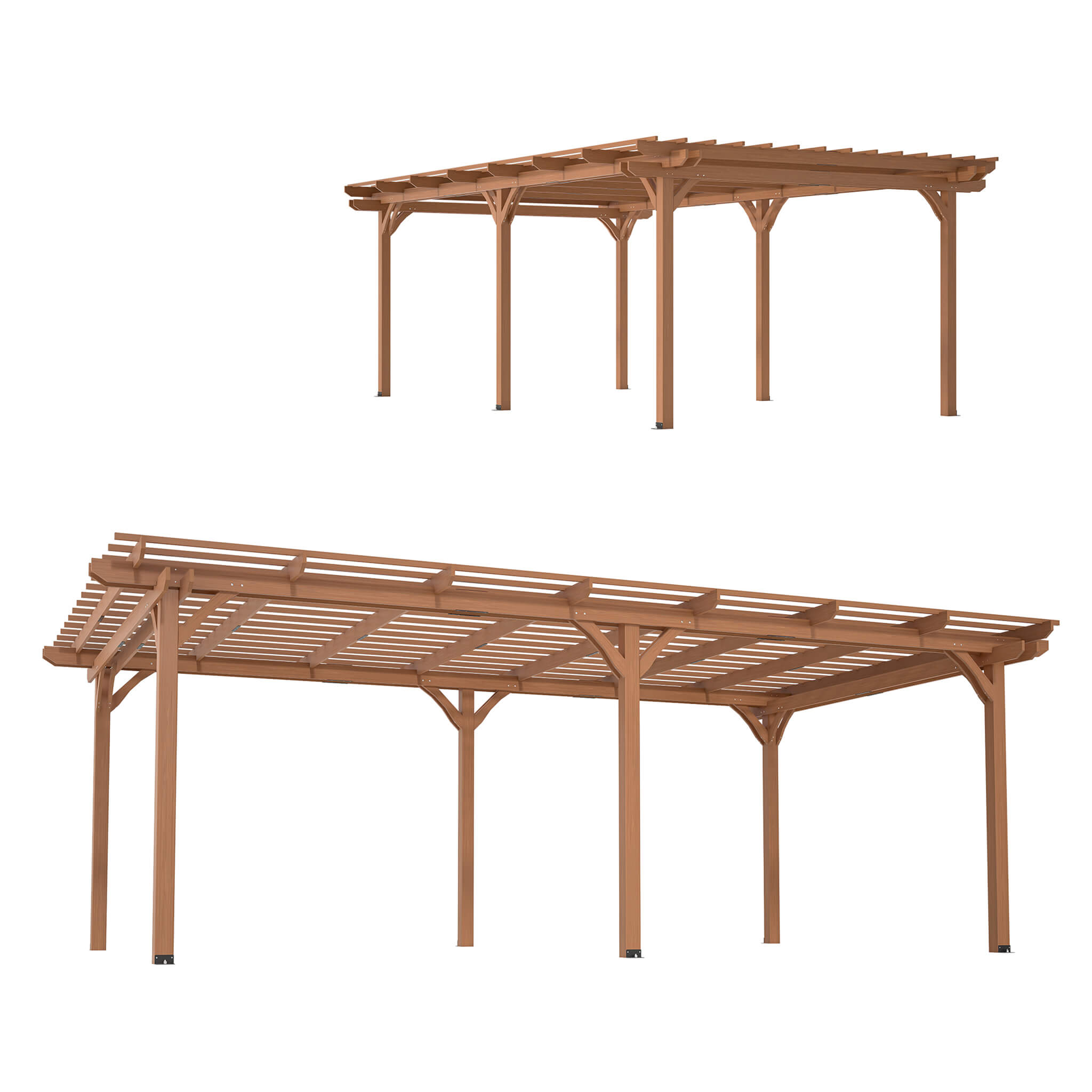 12X16FT Alora Extra Large Outdoor Wooden Waterproof Grape Pergola (SAK76476)