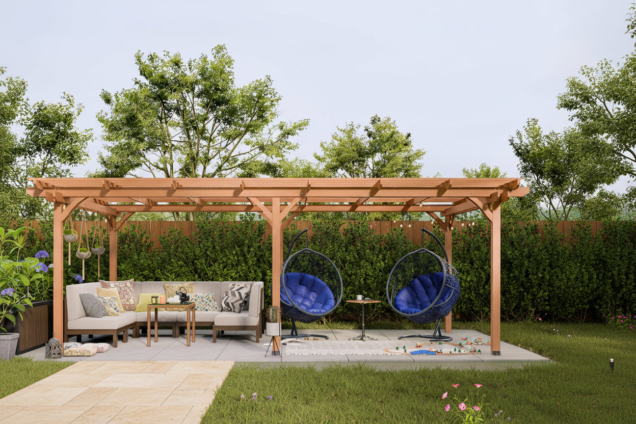 12X16FT Alora Extra Large Outdoor Wooden Waterproof Grape Pergola (SAK76476)