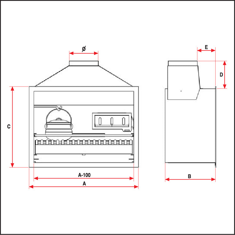 Jetmaster 4-in-1 Quadro Built-In Braai & Fireplace