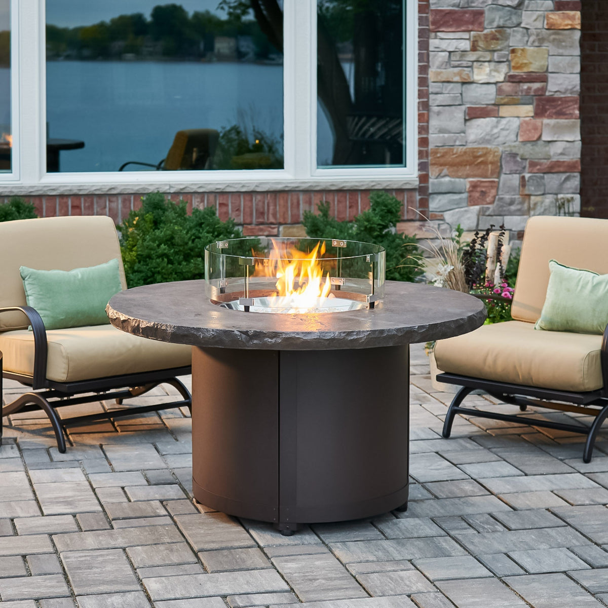 Beacon Round Gas Fire Pit Table