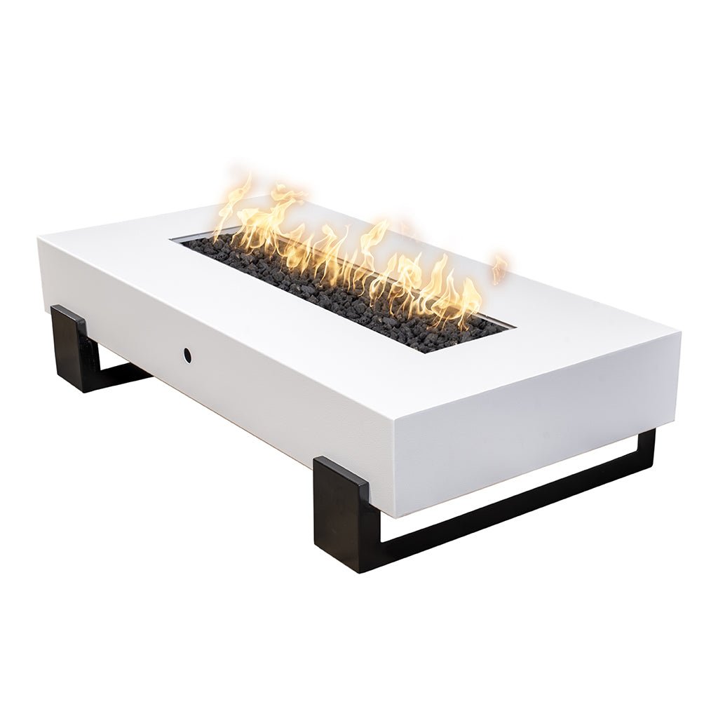 The Outdoor Plus: Baja Black & White Powder-Coated Metal Fire Table