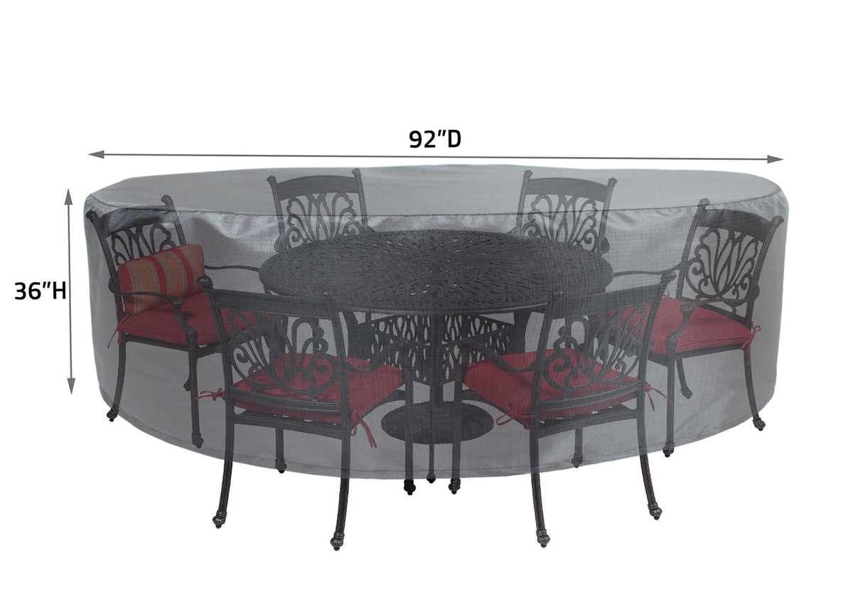 Round/Square Table Chair Cover 54" - DIA92'"x36'" - Mercury