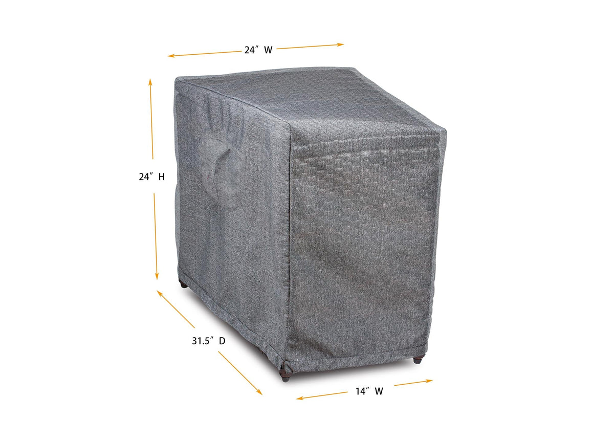 Premium Heavy-Duty Circular Accent Table Cover, Platinum Series, 15.5"(F)/26"(B)W x 31.5"D x 24.5H