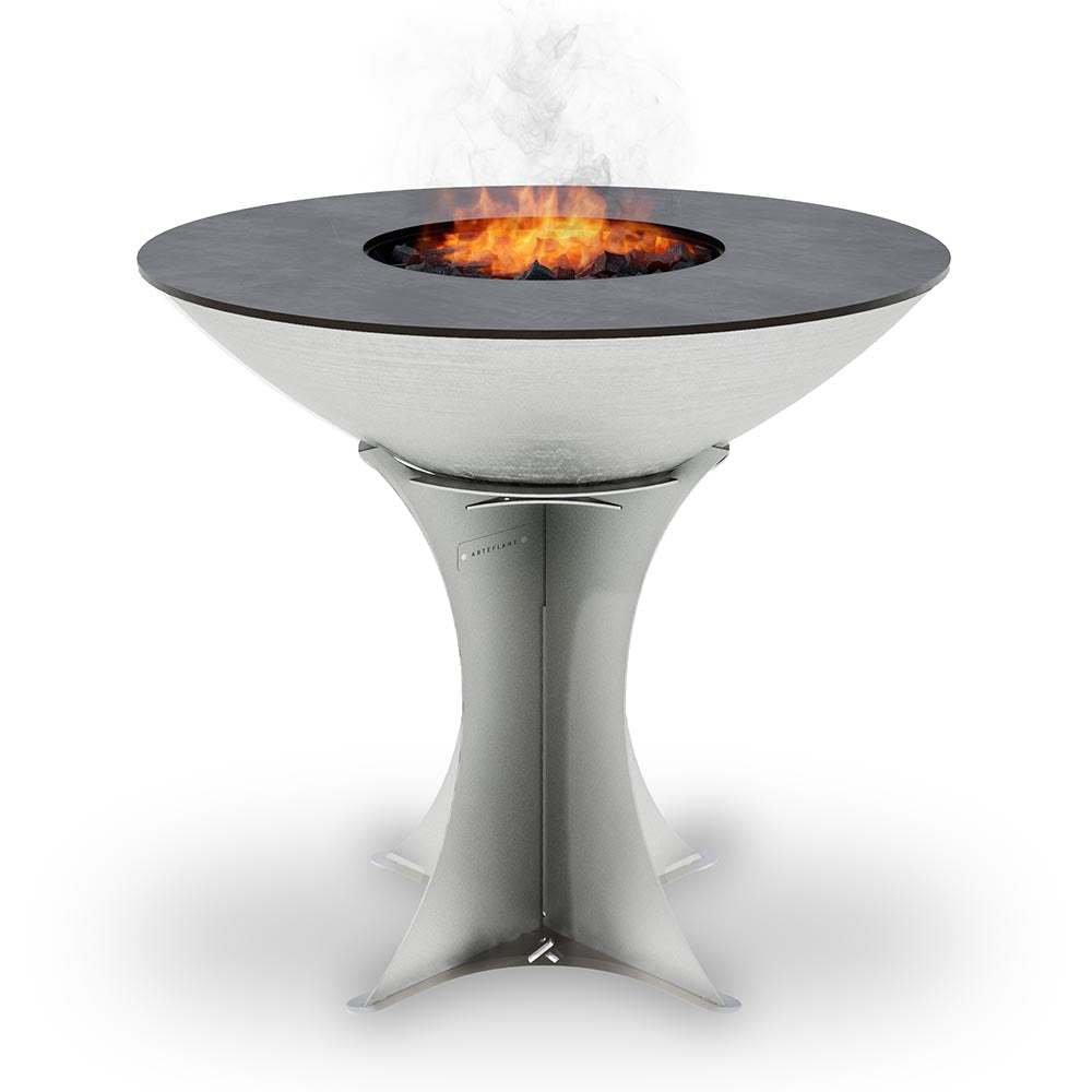 Arteflame 40″ Platinum Series — Stainless Fire Bowl Flat-Top Grill with Euro Base