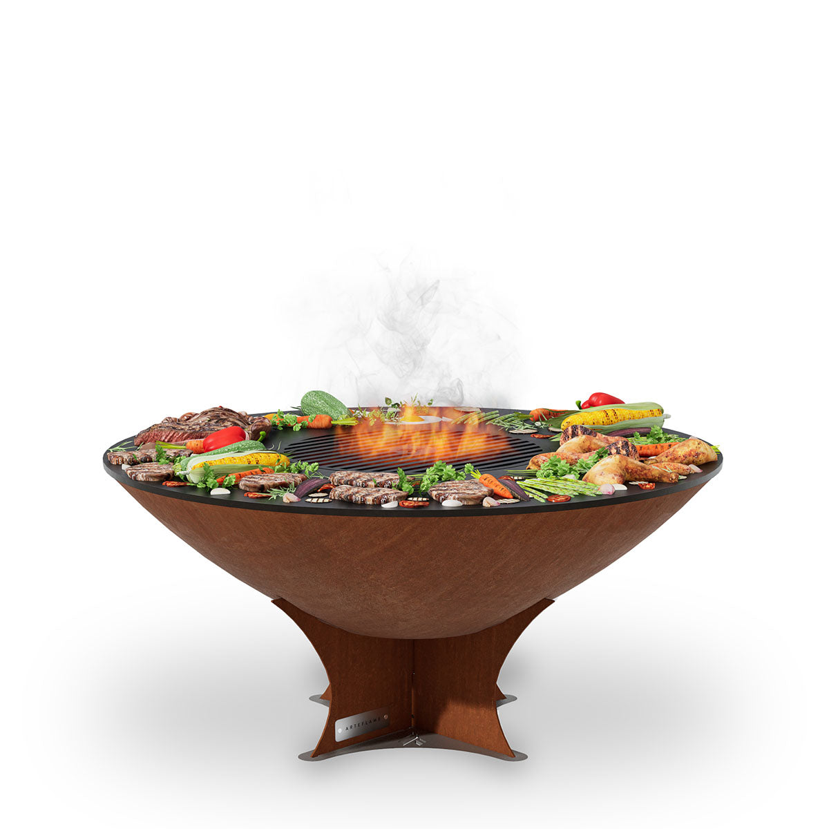 Arteflame Classic 40″ Fire Pit with Cooktop (Short Base / Built-In)