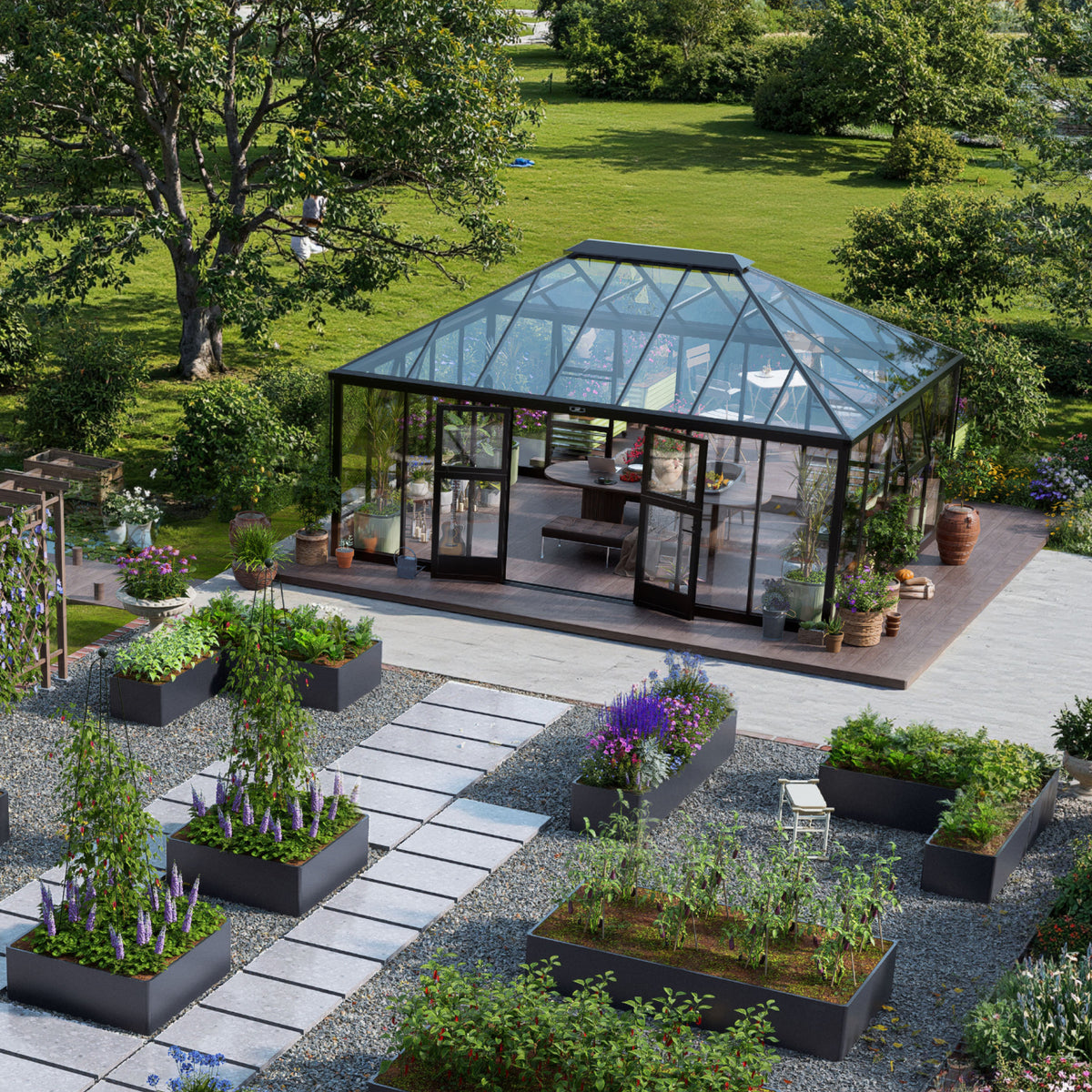 Vego Grand Oasis Glass Greenhouse