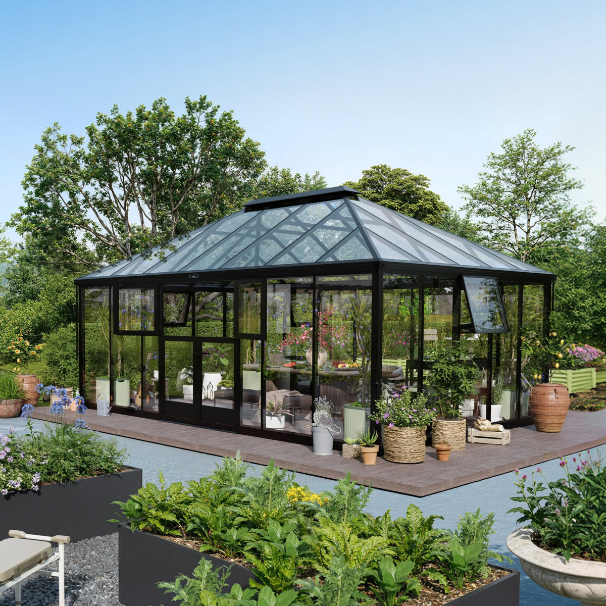 Vego Grand Oasis Glass Greenhouse