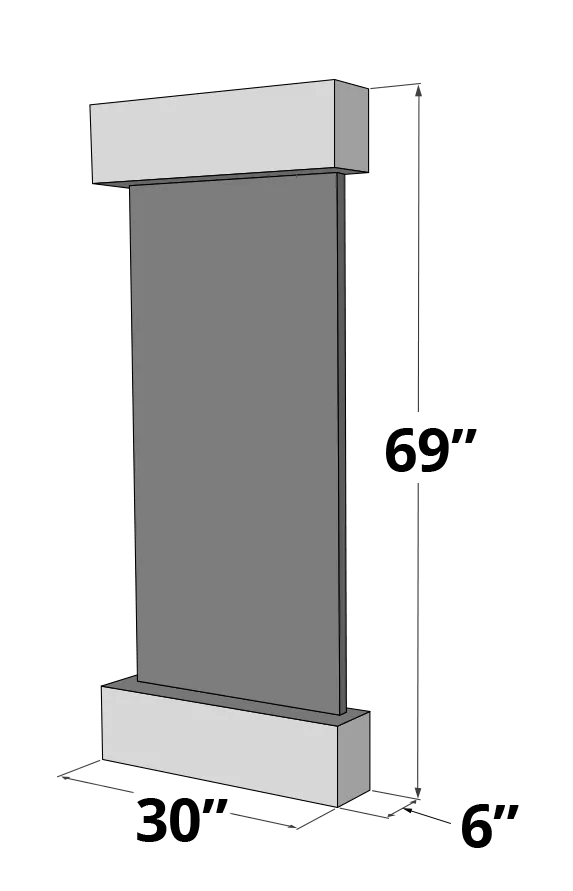 Adagio Inspiration Falls Wall Mounted Water Feature (30” x 69” x 6”)