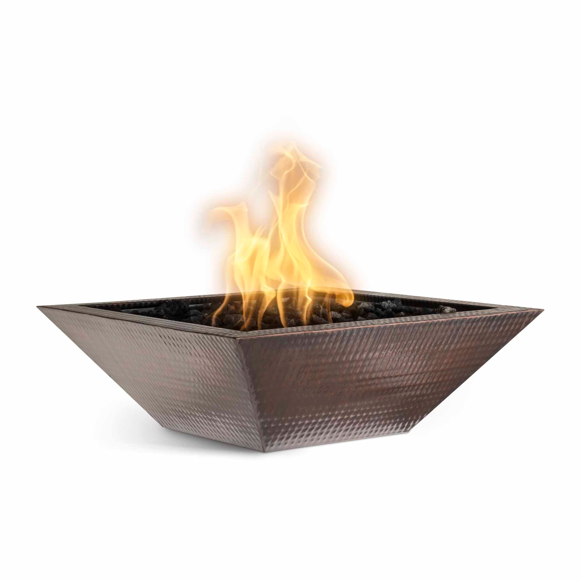 The Outdoor Plus: Maya Square Powder-Coated Metal Fire Bowl