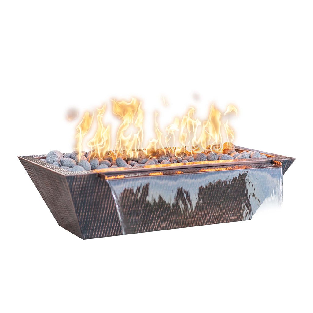 The Outdoor Plus: Maya Linear Hammered Copper Fire & Water Bowl