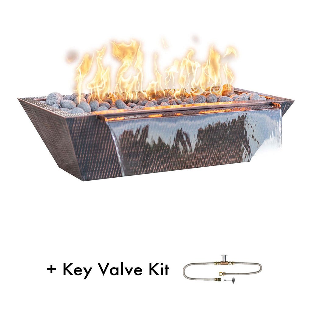 The Outdoor Plus: Maya Linear Hammered Copper Fire & Water Bowl