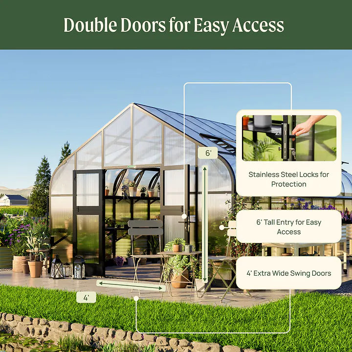 Vego Garden Pacific Series Greenhouse – 8.5 ft Wide