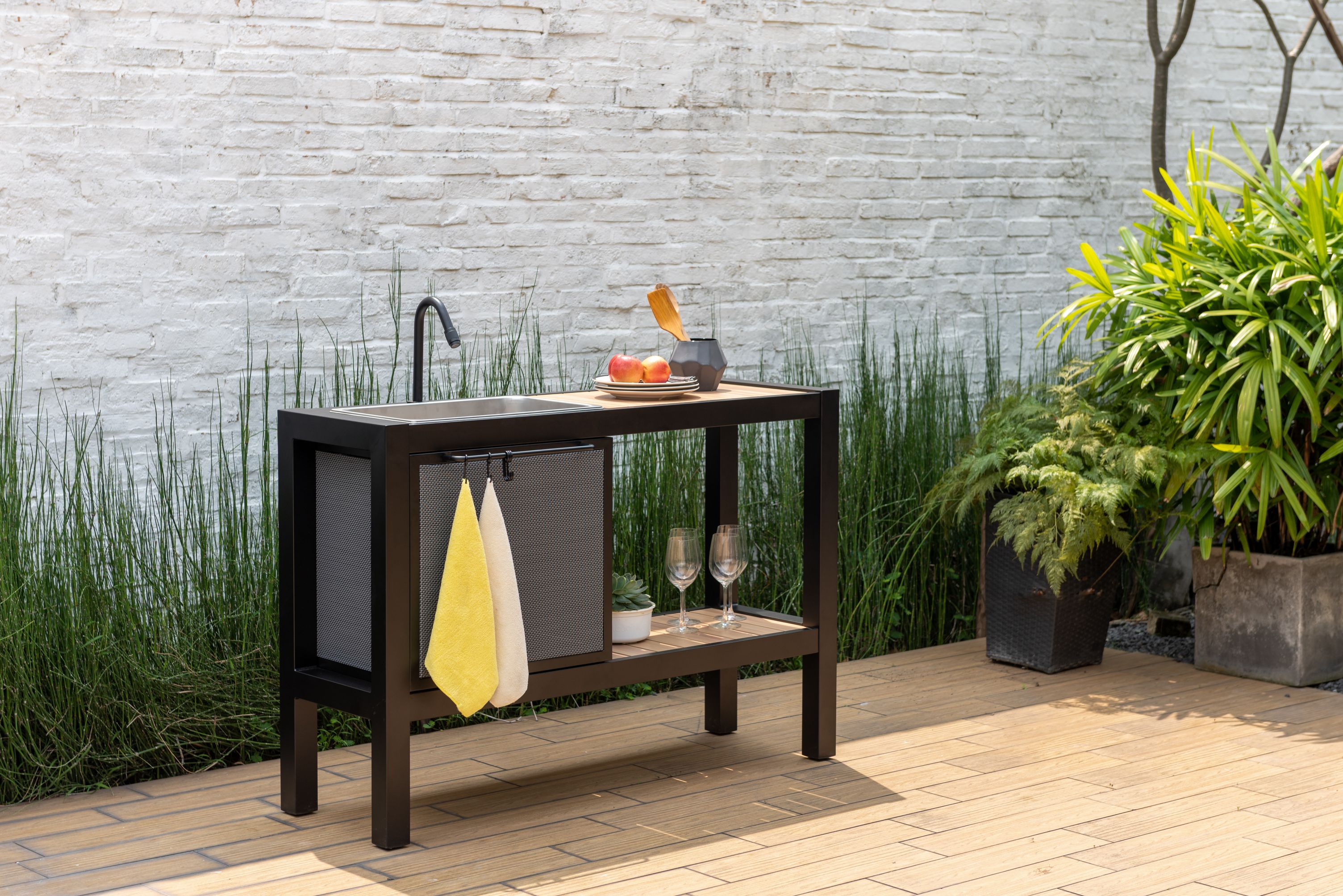 Panama Dark Outdoor Kitchen Sink & Prep Station