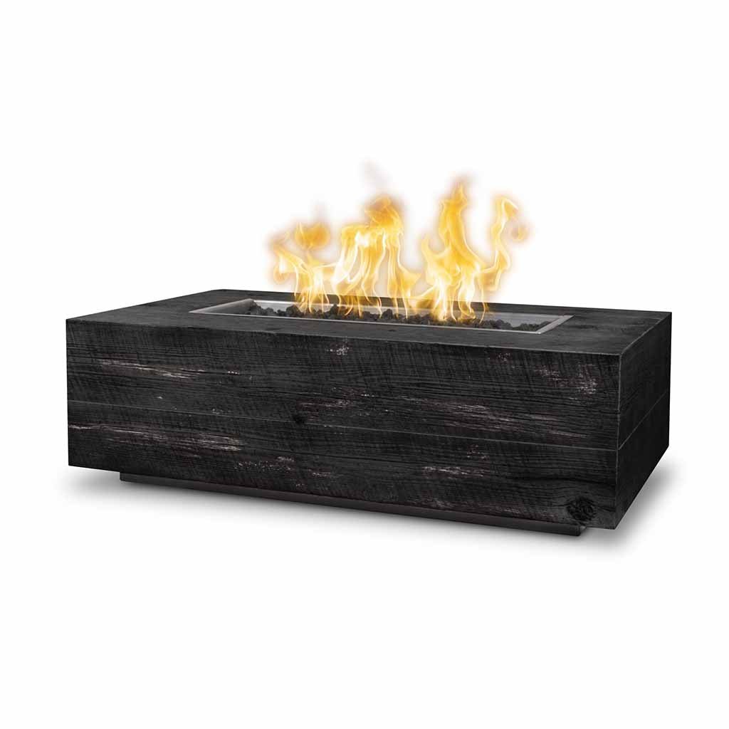 The Outdoor Plus: Coronado 60" Wood Grain GFRC Rectangular Fire Pit