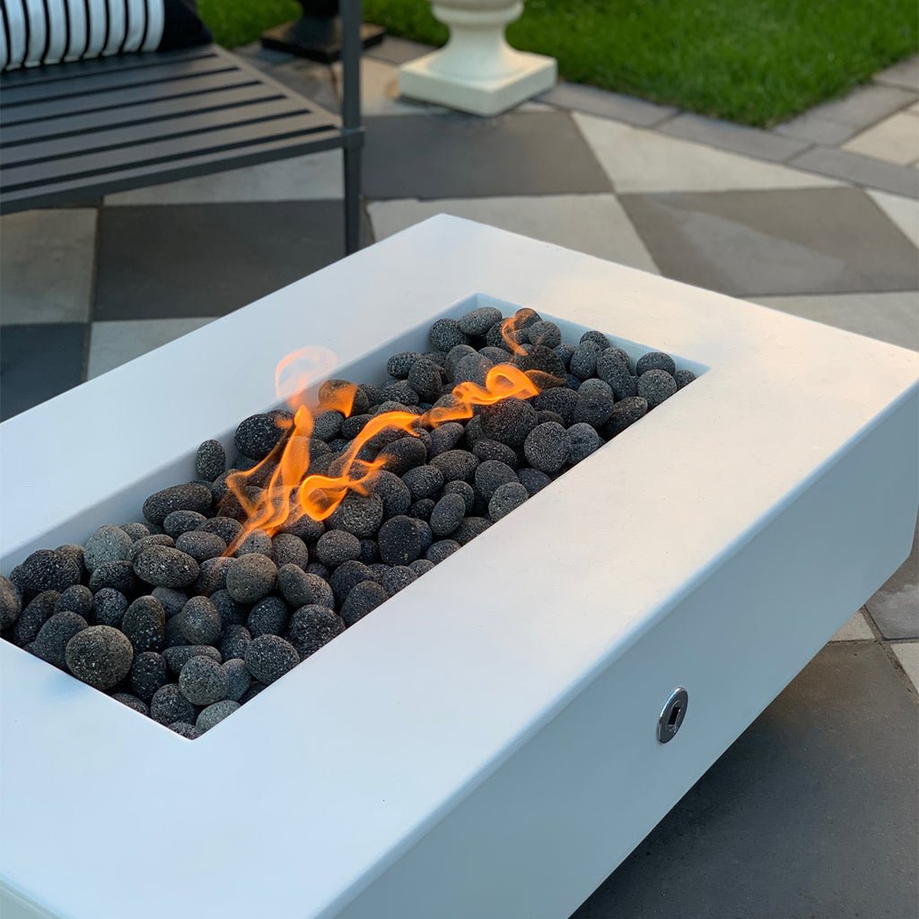 The Outdoor Plus: Del Mar 96" GFRC Rectangular Fire Pit