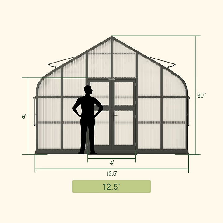 Vego Garden Pacific Series Greenhouse – 8.5 ft Wide