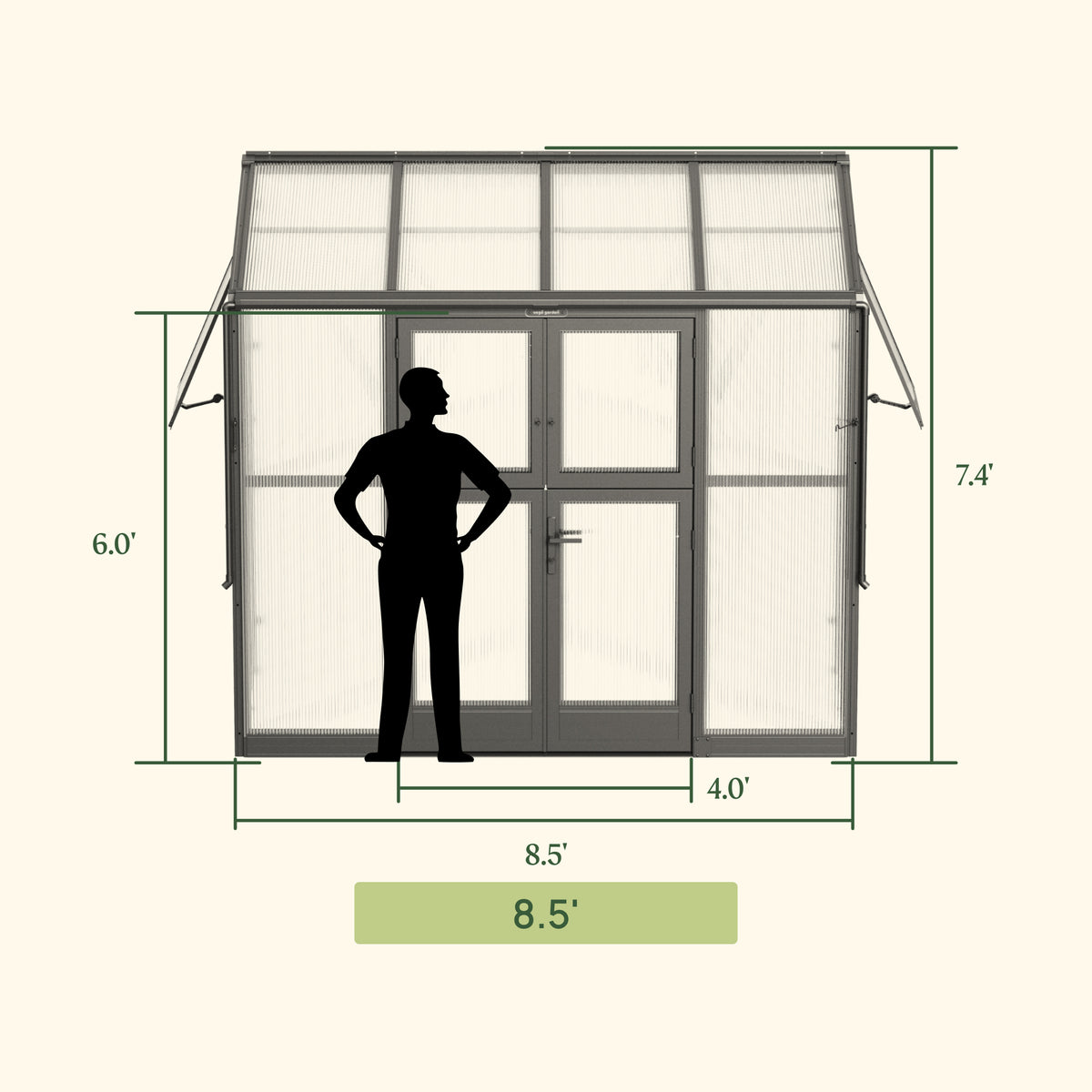 Vego Garden Lean-To Greenhouse
