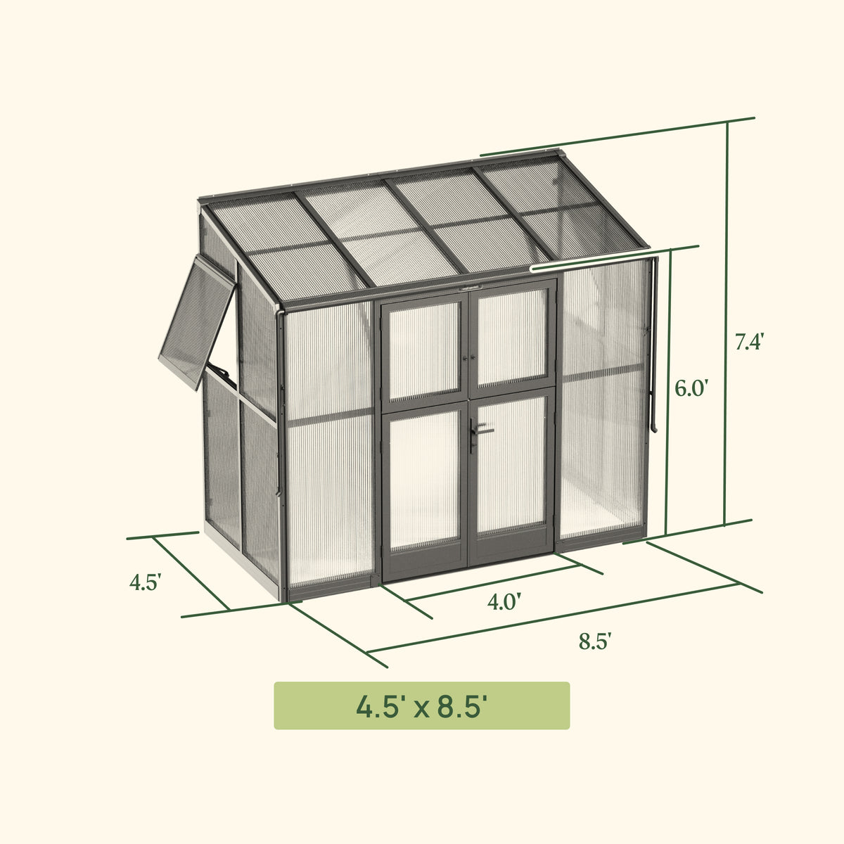 Vego Garden Lean-To Greenhouse