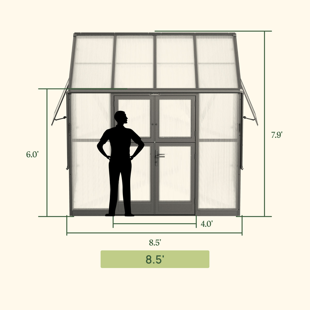 Vego Garden Lean-To Greenhouse