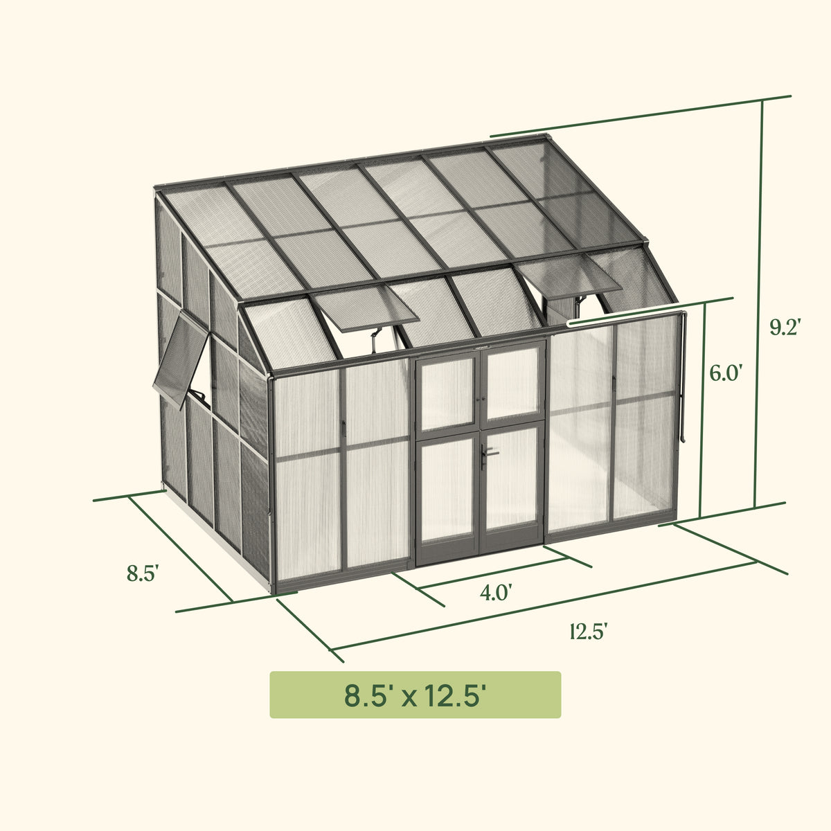 Vego Garden Lean-To Greenhouse