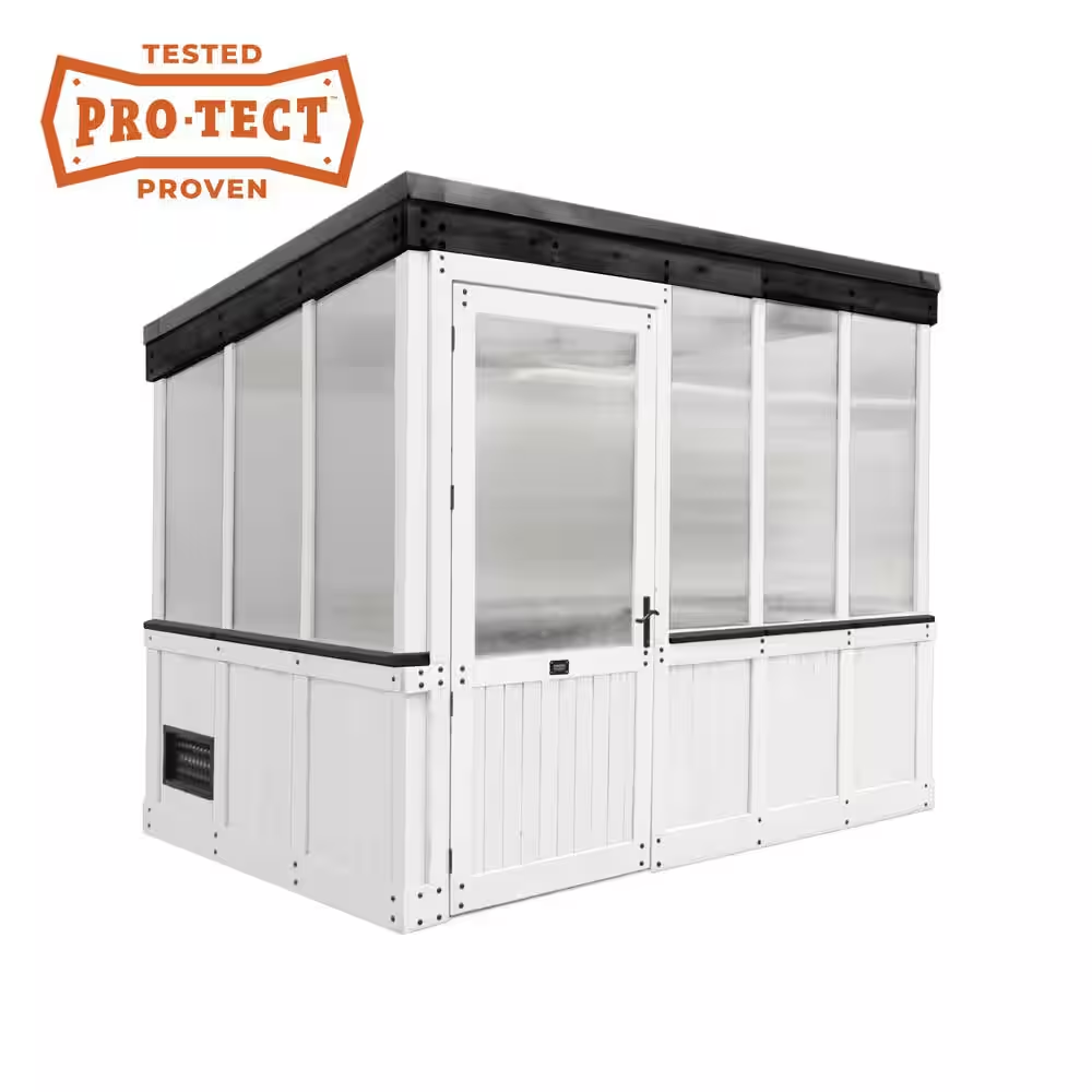 Willow White 6 Ft. X 9 Ft. X 7 Ft. 10 In. All Cedar Modern Greenhouse