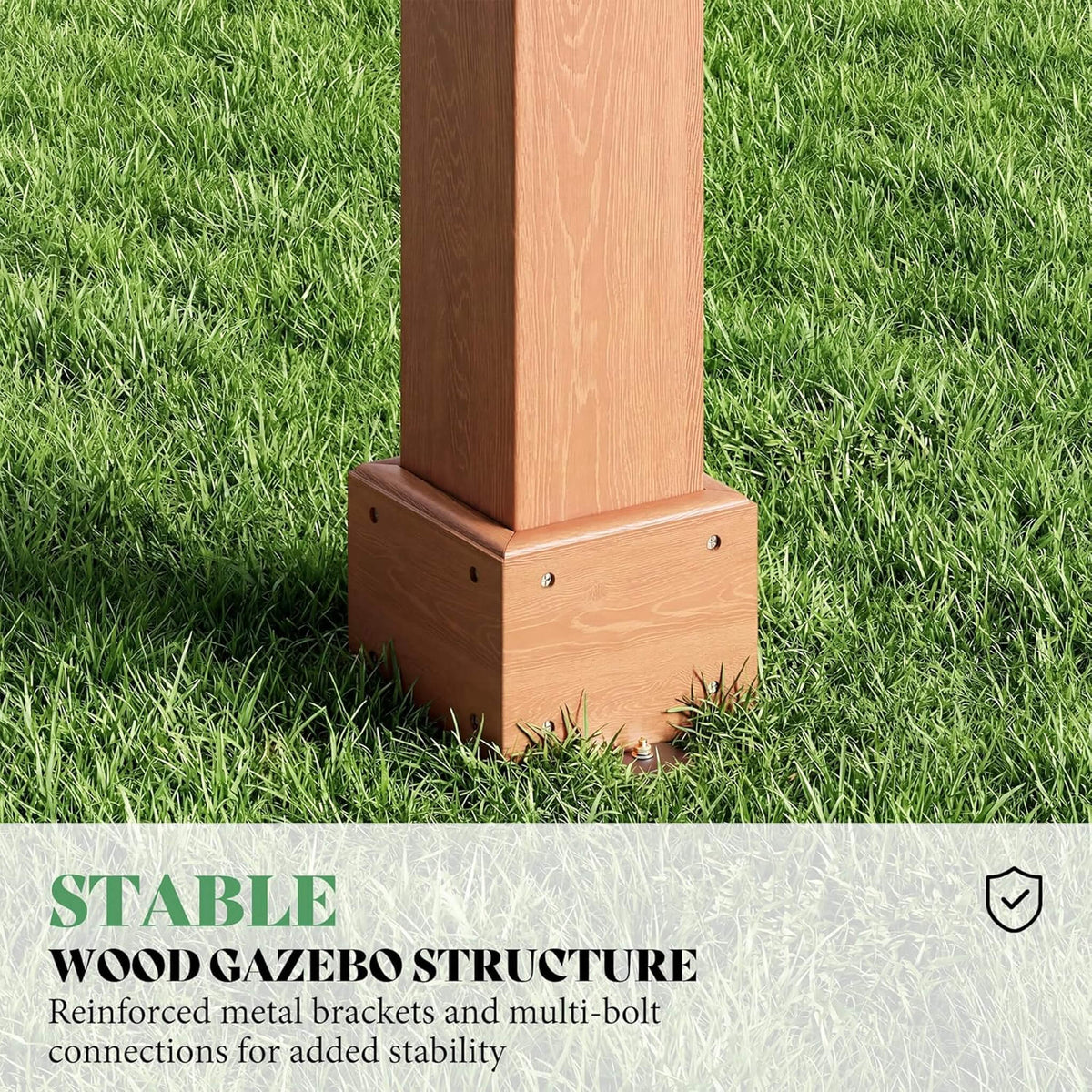 Outdoor Cedar Wood Pergola Kit with Slatted Roof