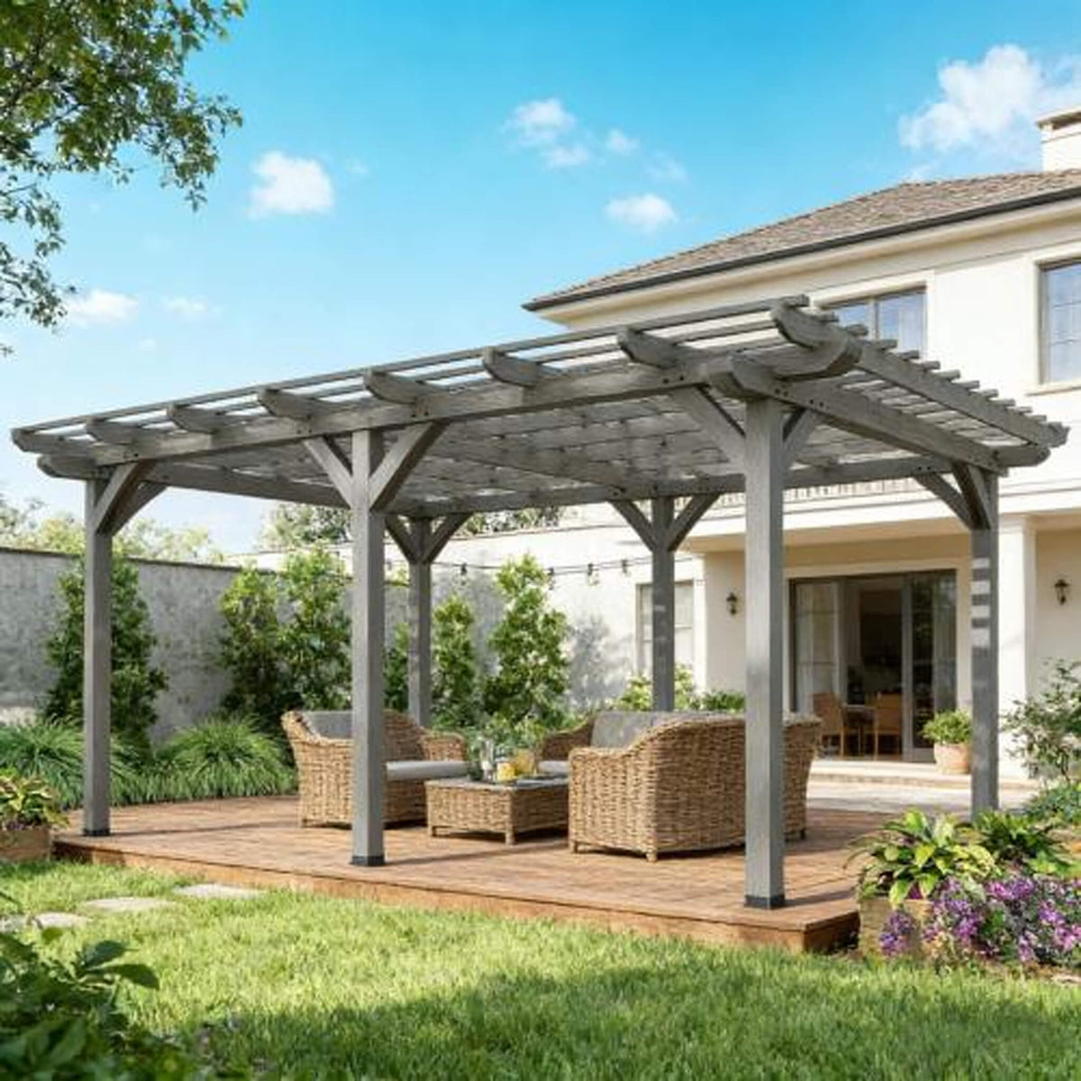 Premium Outdoor Wooden Grape Trellis Pergola (SAK18579)