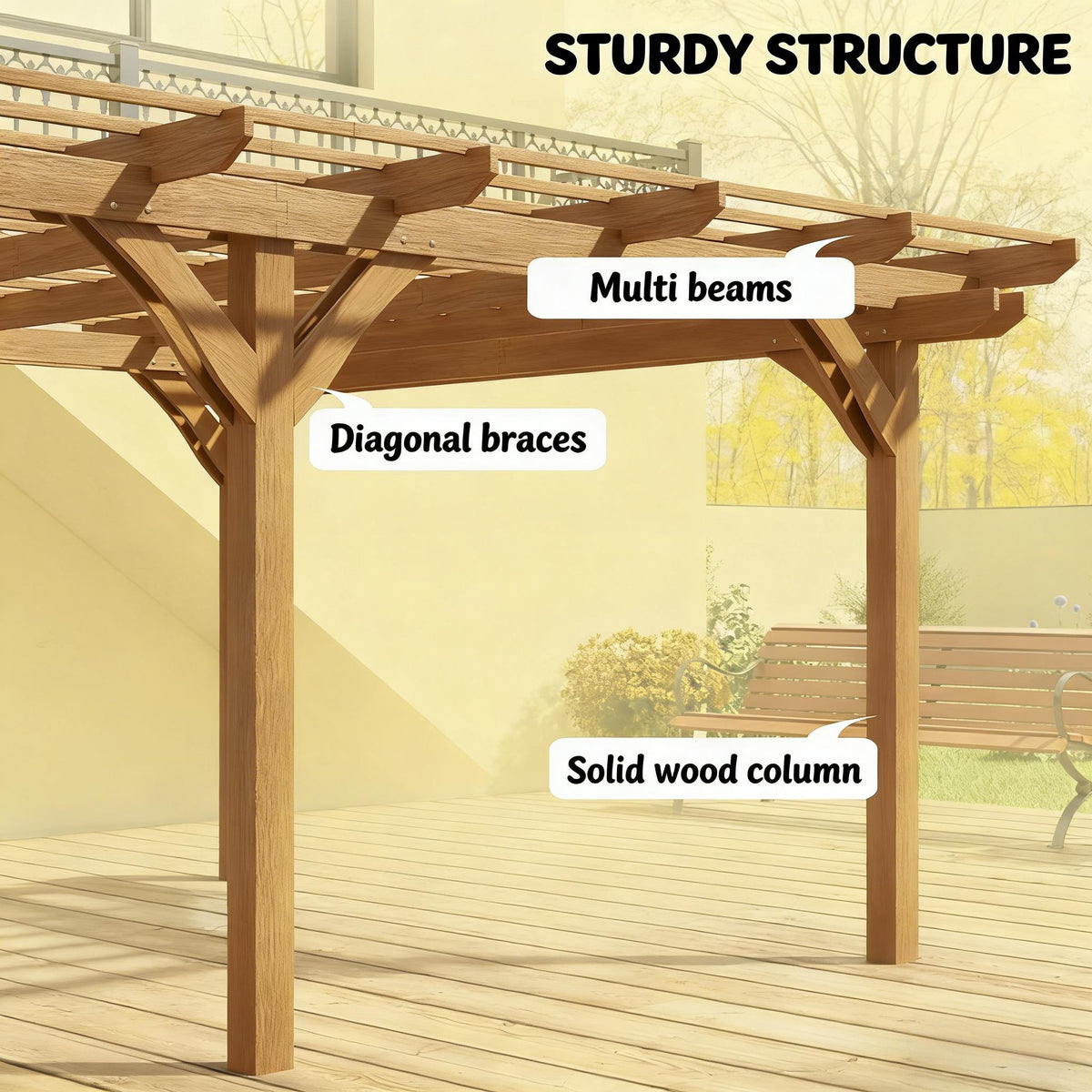 Premium Outdoor Wooden Grape Trellis Pergola (SAK18579)