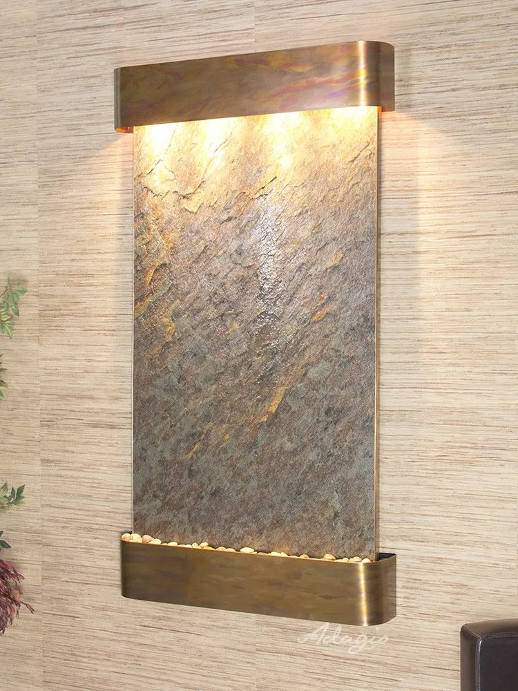 Adagio Summit Falls Wall Mounted Water Feature (40” x 74” x 6”)