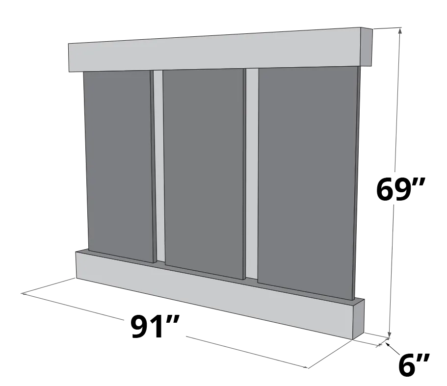 Adagio Deep Creek Falls Wall Mounted Water Feature (91” x 69” x 6”)