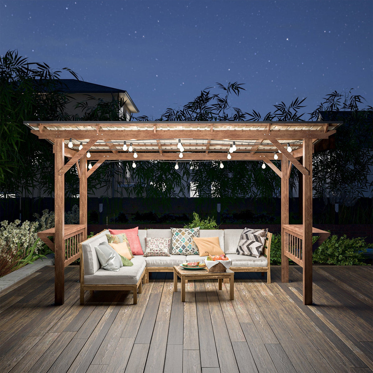 6X13FT Durable Outdoor Hardtop BBQ Grill Shelter Gazebo With Shelves (SAK65420)