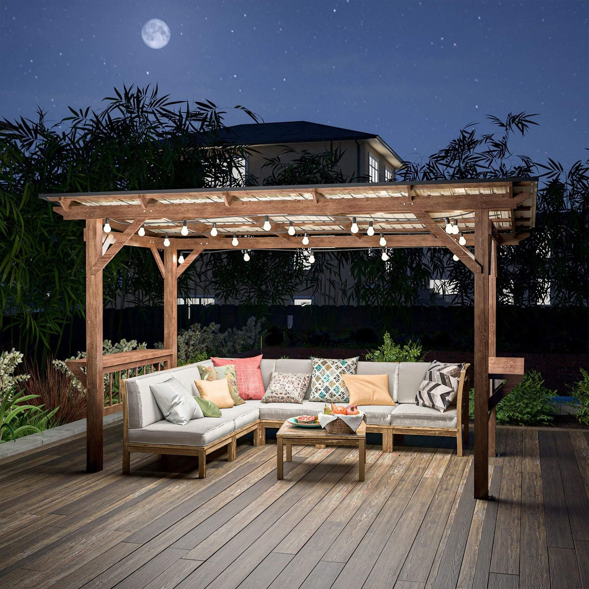 6X13FT Durable Outdoor Hardtop BBQ Grill Shelter Gazebo With Shelves (SAK65420)