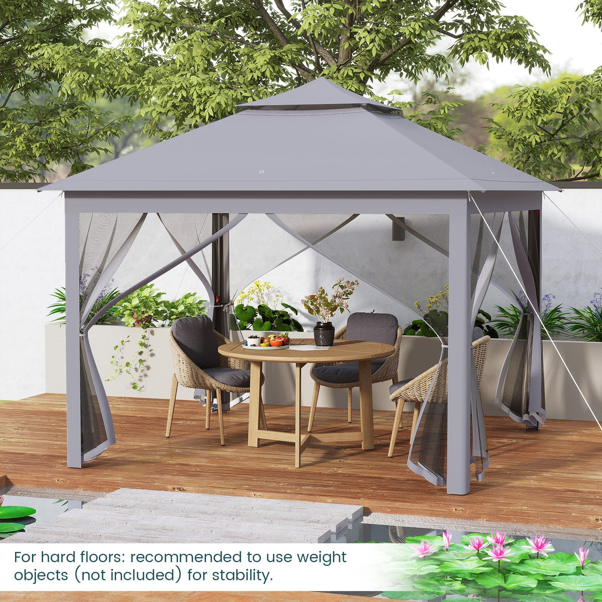 11 x 11 Feet 2-Tier Pop-Up Gazebo Tent Portable Canopy Shelter Carry Bag Mesh