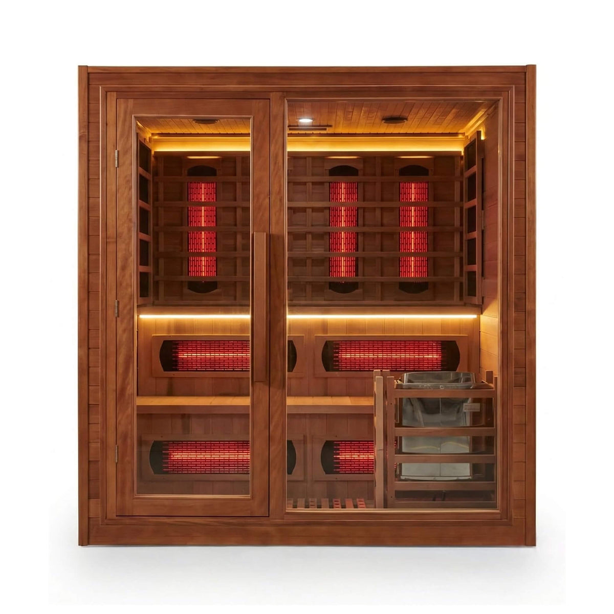 Elvaria 4-Person Canadian Red Cedar Infrared & Steam Sauna With 6 kW Harvia Heater [Made-To-Order] (SAK93528)