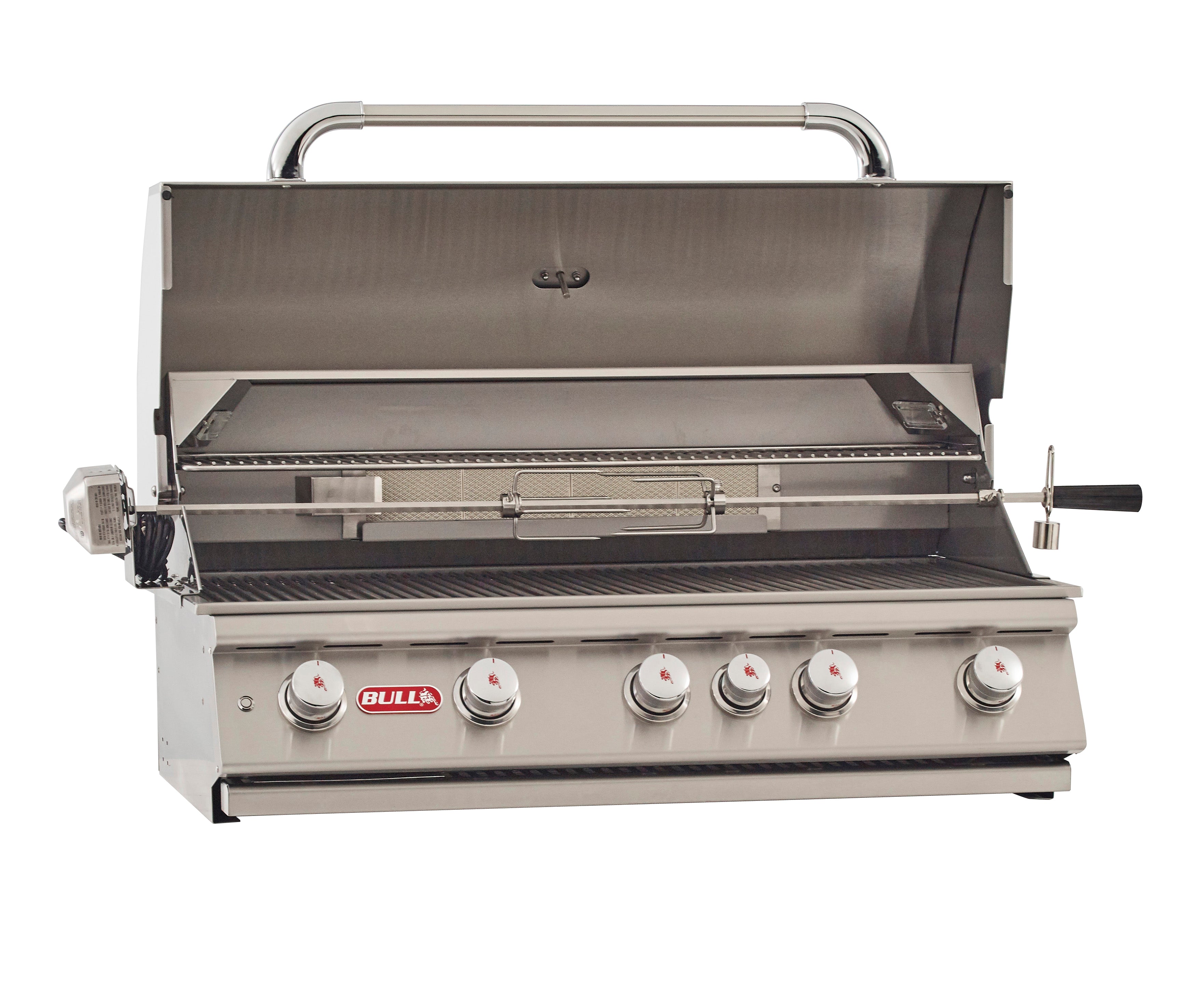 Bull Brahma 38-Inch 5-Burner Built-In Gas Grill with Rear Infrared Burner