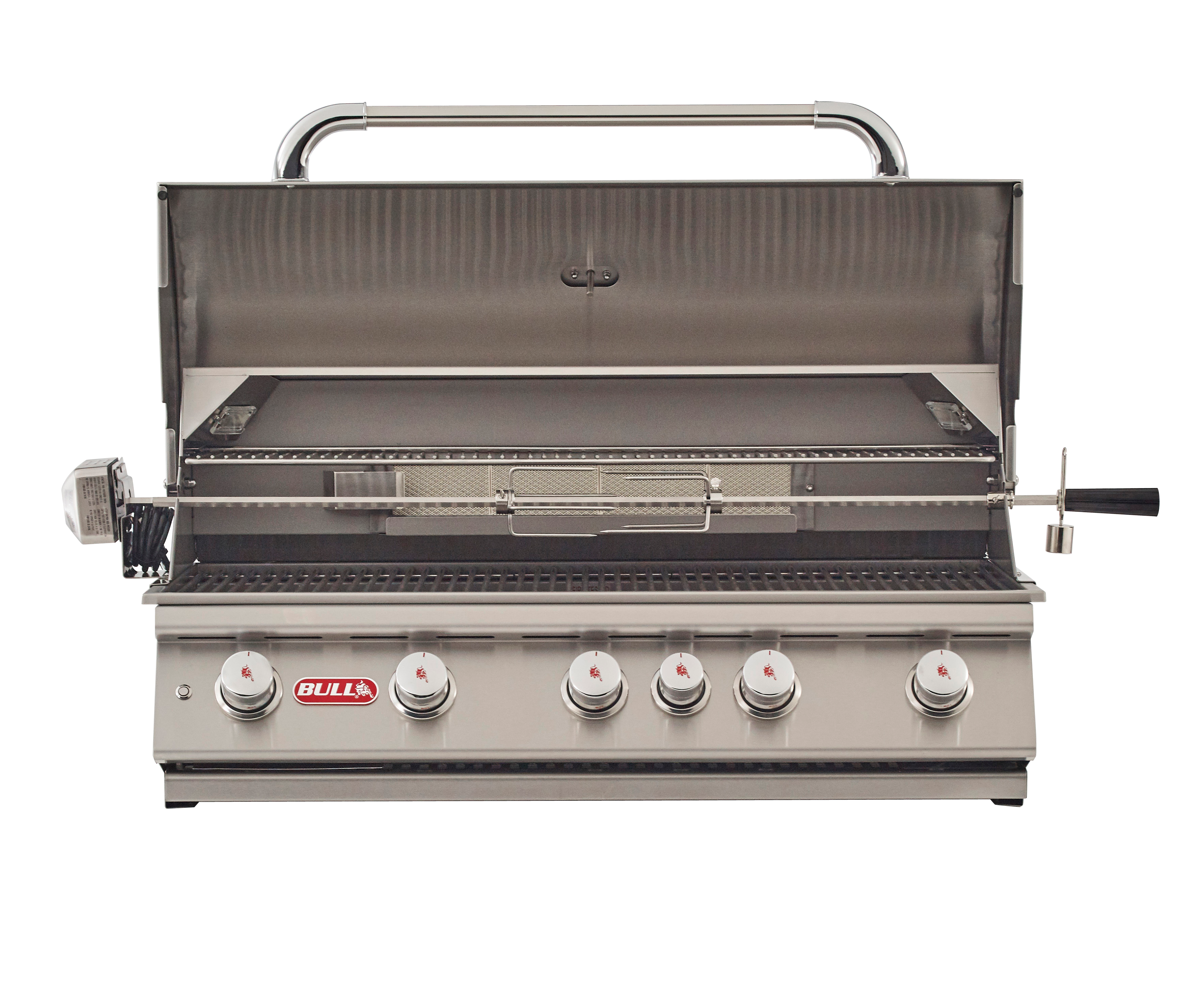 Bull Brahma 38-Inch 5-Burner Built-In Gas Grill with Rear Infrared Burner