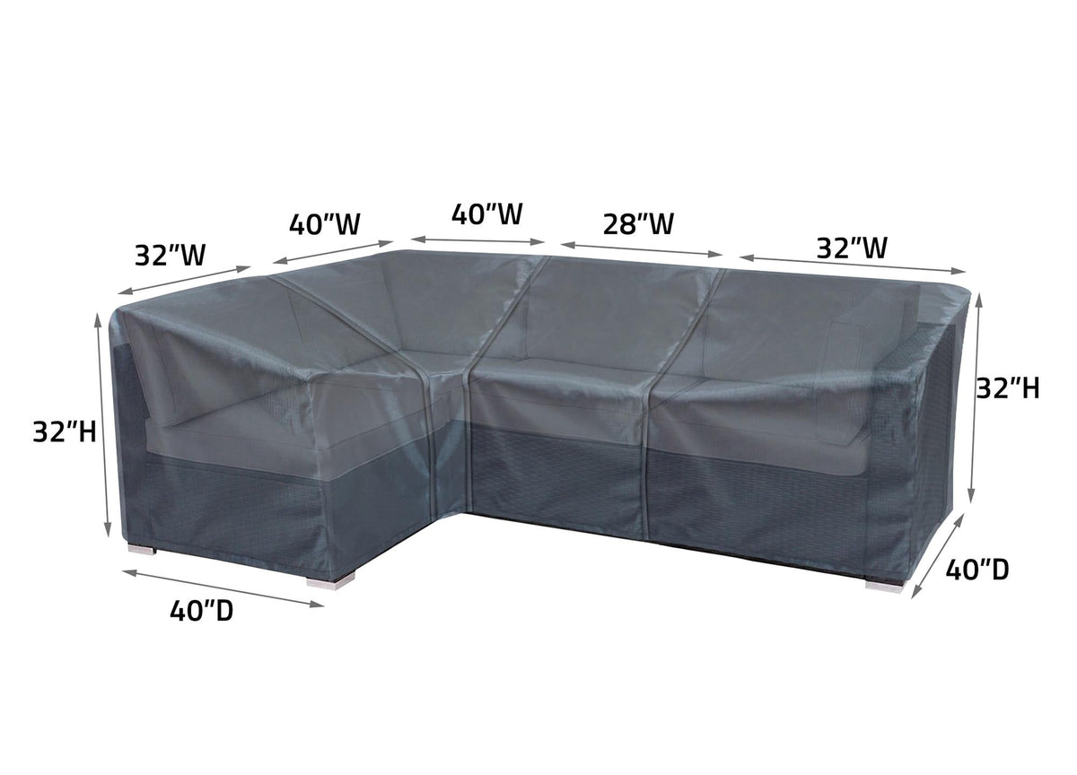 Modular Cover Left End - 32"Wx40"Dx32"H - Mercury
