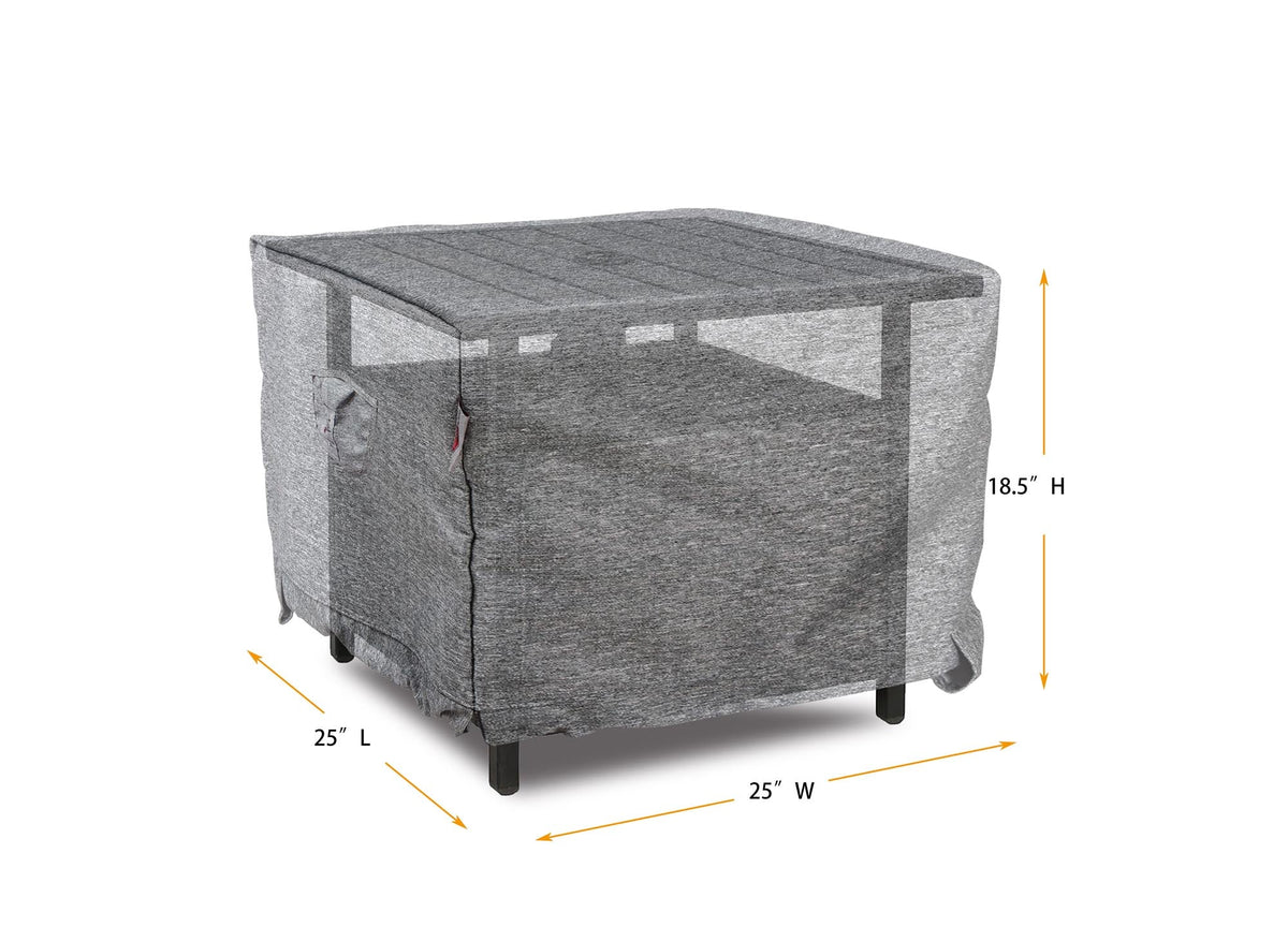 Premium Heavy-Duty Accent Table Cover - 3-Layer Water & UV-Resistant, Platinum Series, 25''Wx25'Dx18.5''H for Outdoor Patio Furniture