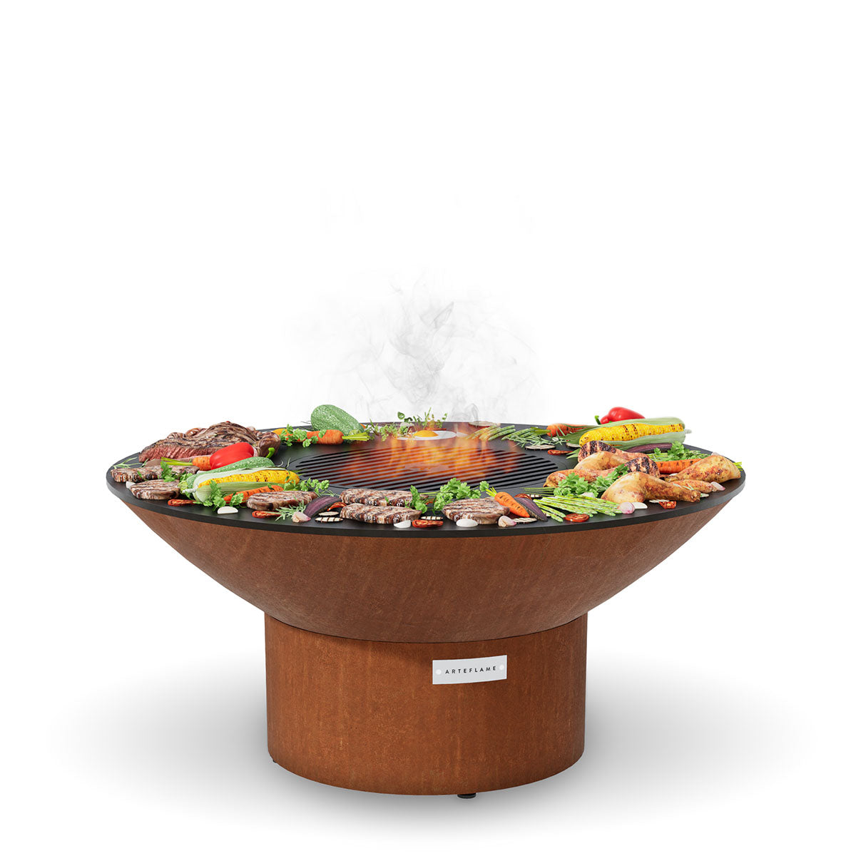 Arteflame Classic 40″ Fire Pit with Cooktop (Short Base / Built-In)