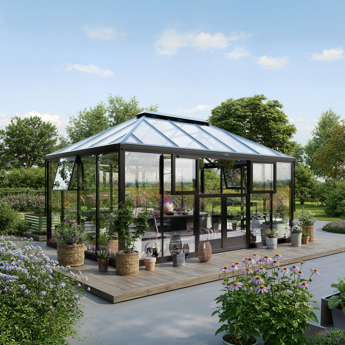 Vego Grand Oasis Glass Greenhouse