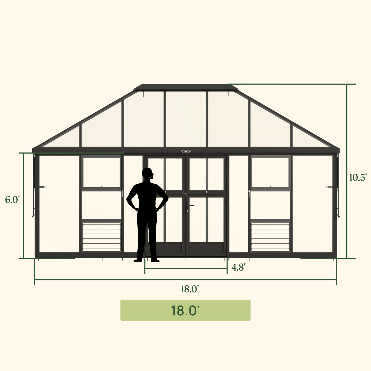Vego Grand Oasis Glass Greenhouse